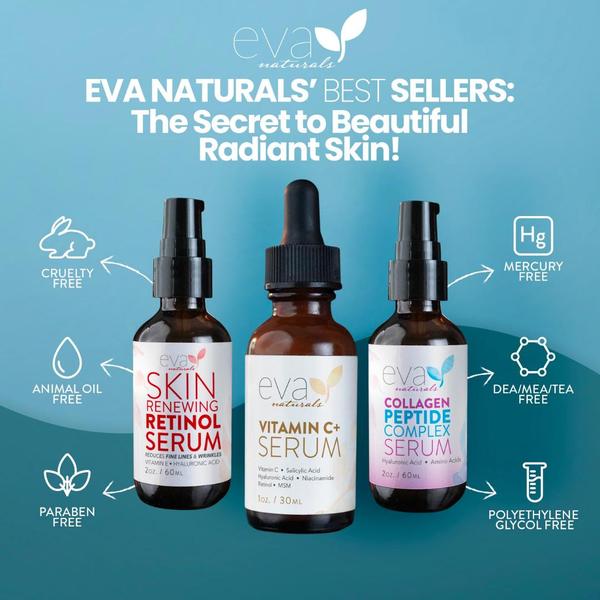 A clean, informative product layout highlighting serum ingredients with clear icons to build trust and brand transparency.